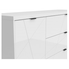 Kumode FORN SZF2D2S, balts/balts glancēts